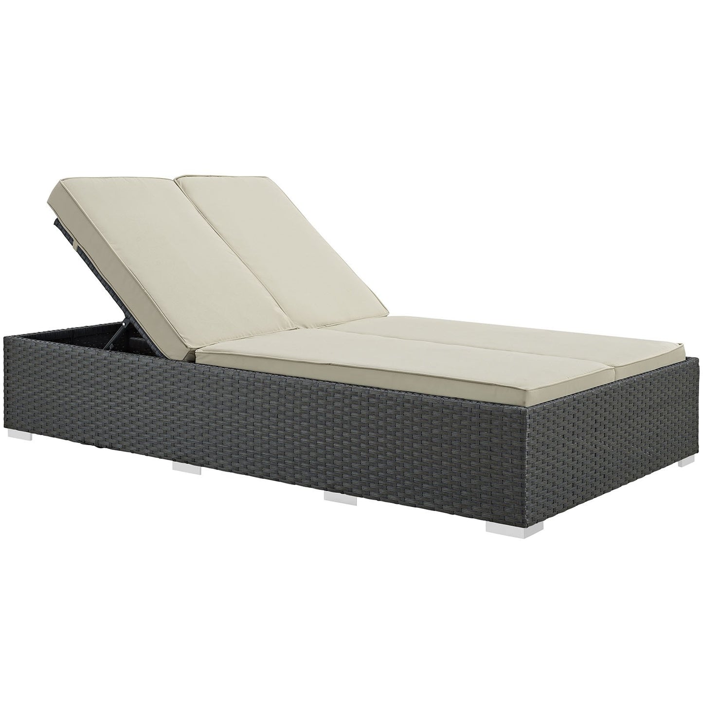 Patio Furniture Sets | Sojourn Outdoor Patio Double Chaise Lounge Chair Set | Sunbrella Fabric | Synthetic Rattan | UV Protection | Powder-Coated Aluminum Frame | casafoyer.myshopify.com