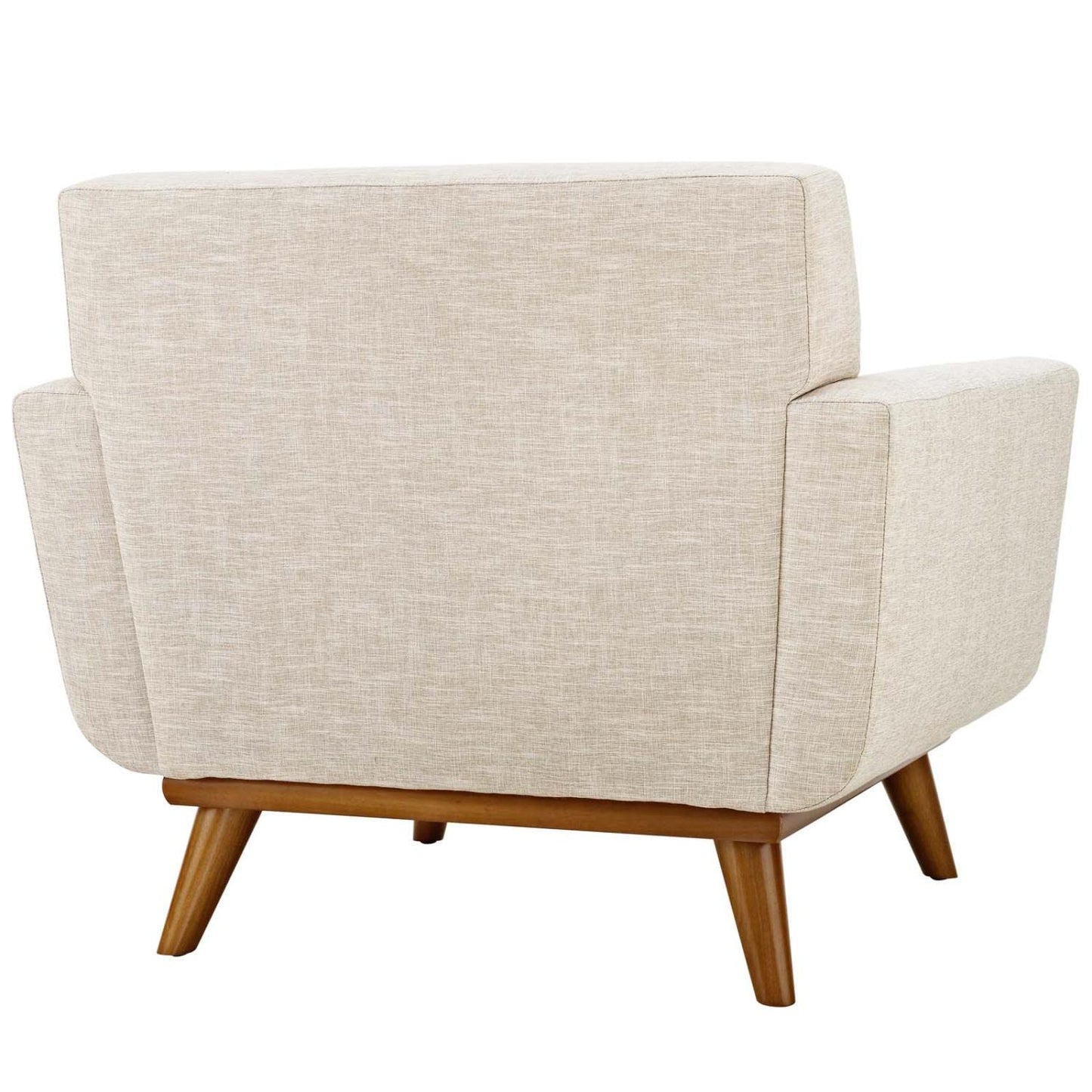Chair | Engage Plush Armchair | Tufted Buttons | Beige Upholstery | Cherry Wood Legs | Comfortable & Stylish | casafoyer.myshopify.com