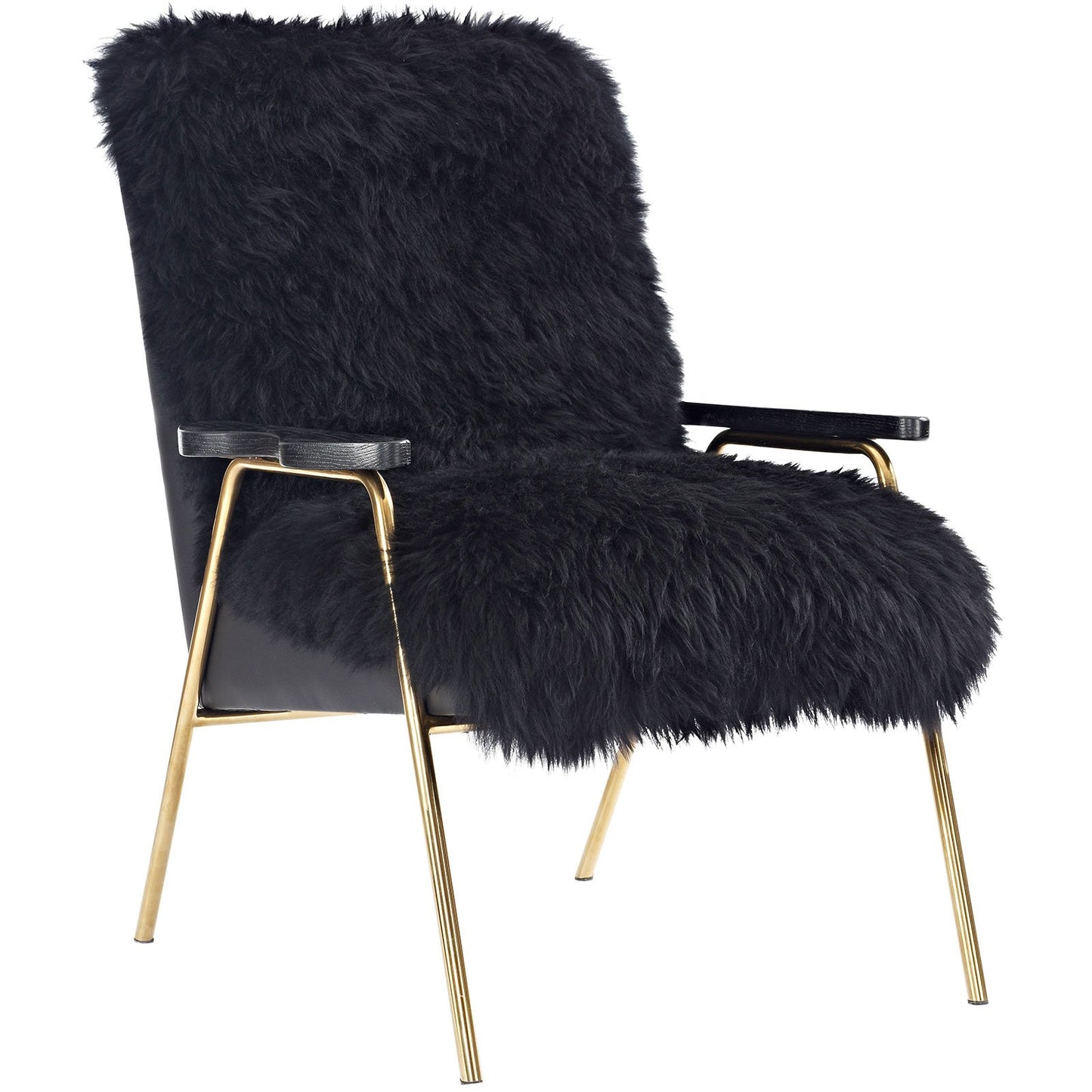 home office desk chairs | CasaFoyer Sprint Armchair | Luxurious Sheepskin | Foam Padding | Gold-Accented Legs | Solid Oak Armrests | Chic & Glamorous Vibe | casafoyer.myshopify.com