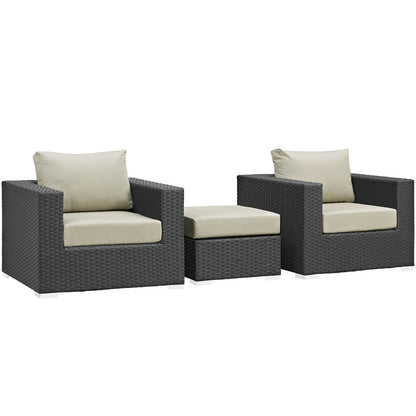 Patio Furniture Sets | Sojourn Outdoor Patio Furniture Set | Ottoman & Armchairs | Sunbrella Cushions | UV Protection | Aluminum Frame | casafoyer.myshopify.com