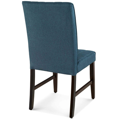 home office desk chairs | CasaFoyer Motivate Parsons Dining Side Chair Set of 2 | Elegant Blue Upholstered Fabric | Channel Tufting | Solid Wood Frame | Non-Marking Foot Caps | 331 lb Weight Capacity | casafoyer.myshopify.com