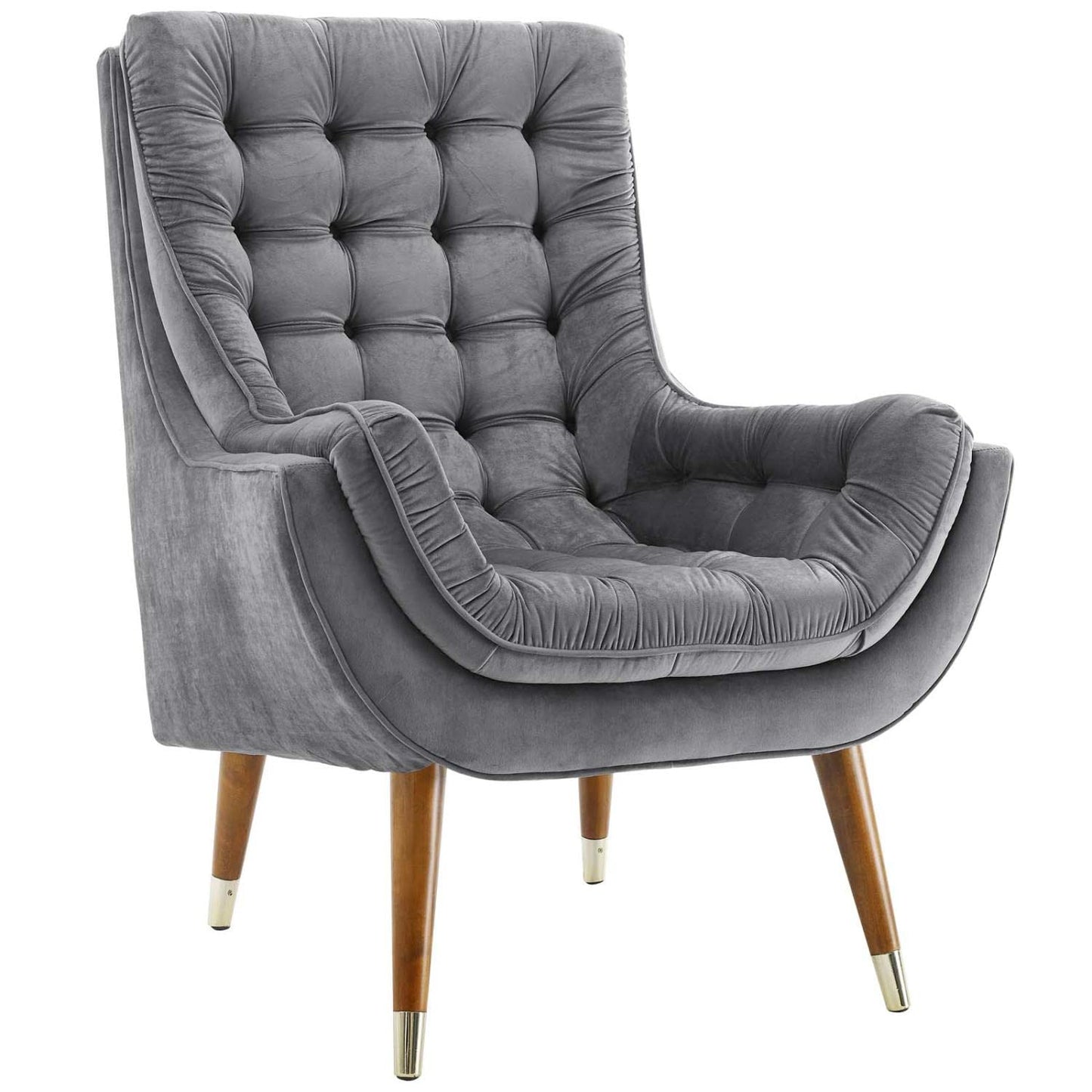 home office desk chairs | CasaFoyer Suggest Performance Velvet Lounge Chair | Elegant Stain-Resistant Design | Plush Cushioning | Gold Accents | Perfect for Living Room, Bedroom, Reading Nook | Gray | casafoyer.myshopify.com