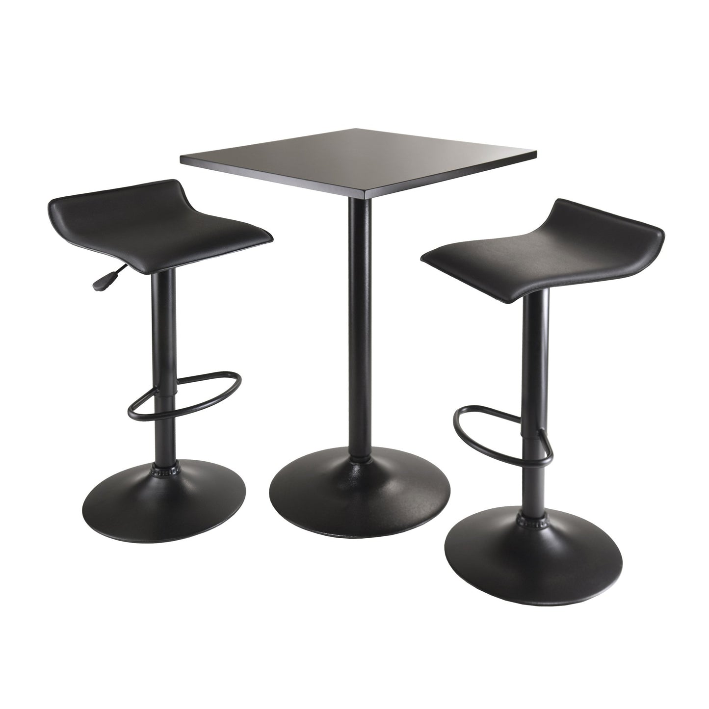 bar tables | Ergode  Wood Obsidian 3-Piece Dining Set | Sleek & Modern Design | Compact & Versatile | Adjustable Swivel Stools | Easy Storage | Assembly Hardware Included | 23.62 W x 23.62 D x 34.65 H | 21.2 lbs. | casafoyer.myshopify.com