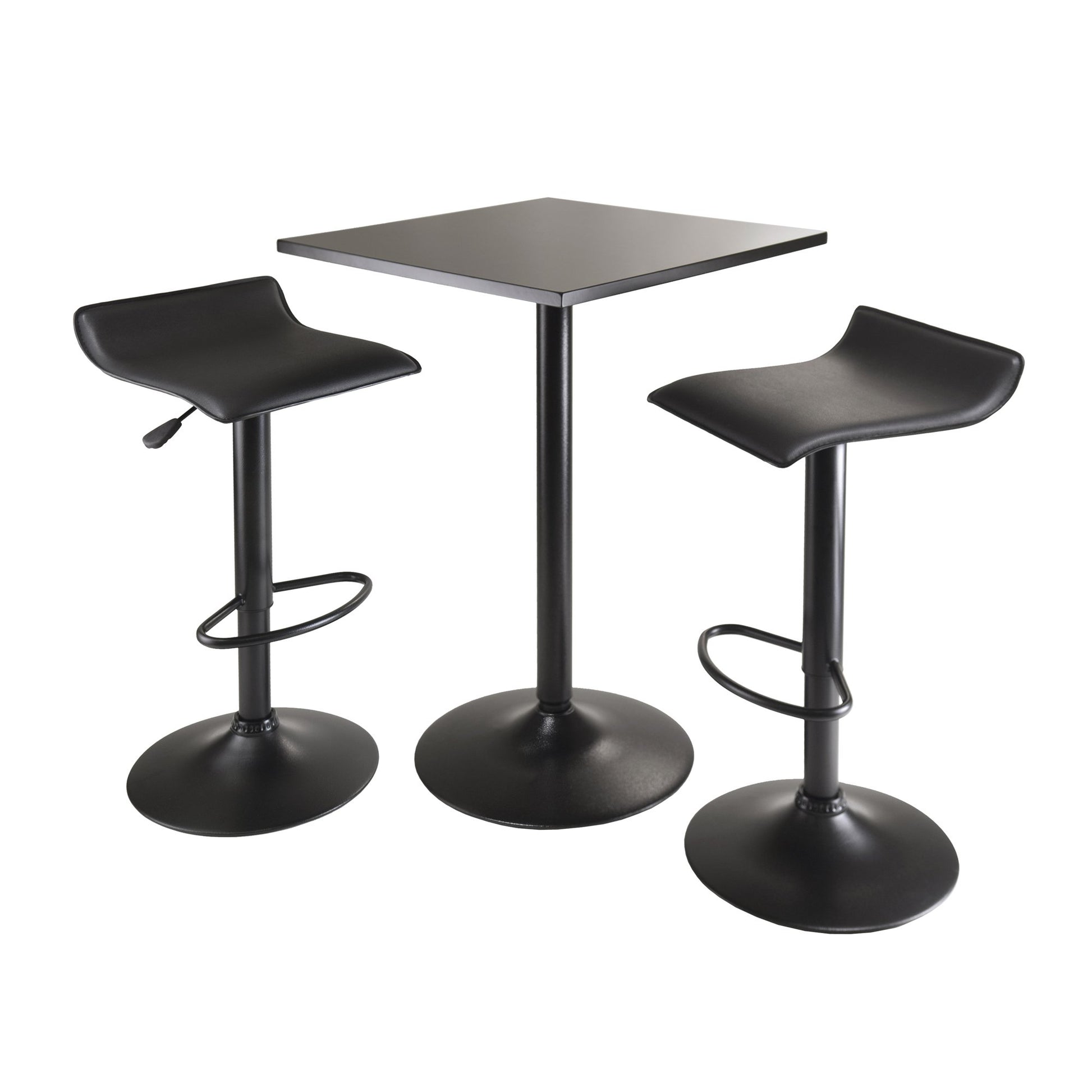 bar tables | Ergode  Wood Obsidian 3-Piece Dining Set | Sleek & Modern Design | Compact & Versatile | Adjustable Swivel Stools | Easy Storage | Assembly Hardware Included | 23.62 W x 23.62 D x 34.65 H | 21.2 lbs. | casafoyer.myshopify.com