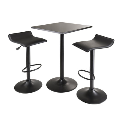 bar tables | Ergode  Wood Obsidian 3-Piece Dining Set | Sleek & Modern Design | Compact & Versatile | Adjustable Swivel Stools | Easy Storage | Assembly Hardware Included | 23.62 W x 23.62 D x 34.65 H | 21.2 lbs. | casafoyer.myshopify.com