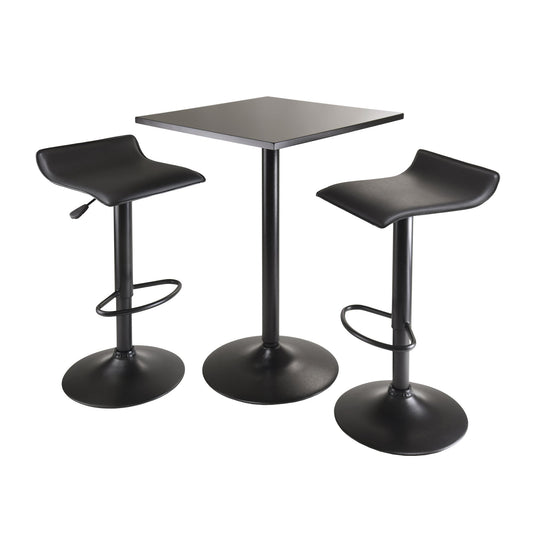 bar tables | Ergode  Wood Obsidian 3-Piece Dining Set | Sleek & Modern Design | Compact & Versatile | Adjustable Swivel Stools | Easy Storage | Assembly Hardware Included | 23.62 W x 23.62 D x 34.65 H | 21.2 lbs. | casafoyer.myshopify.com