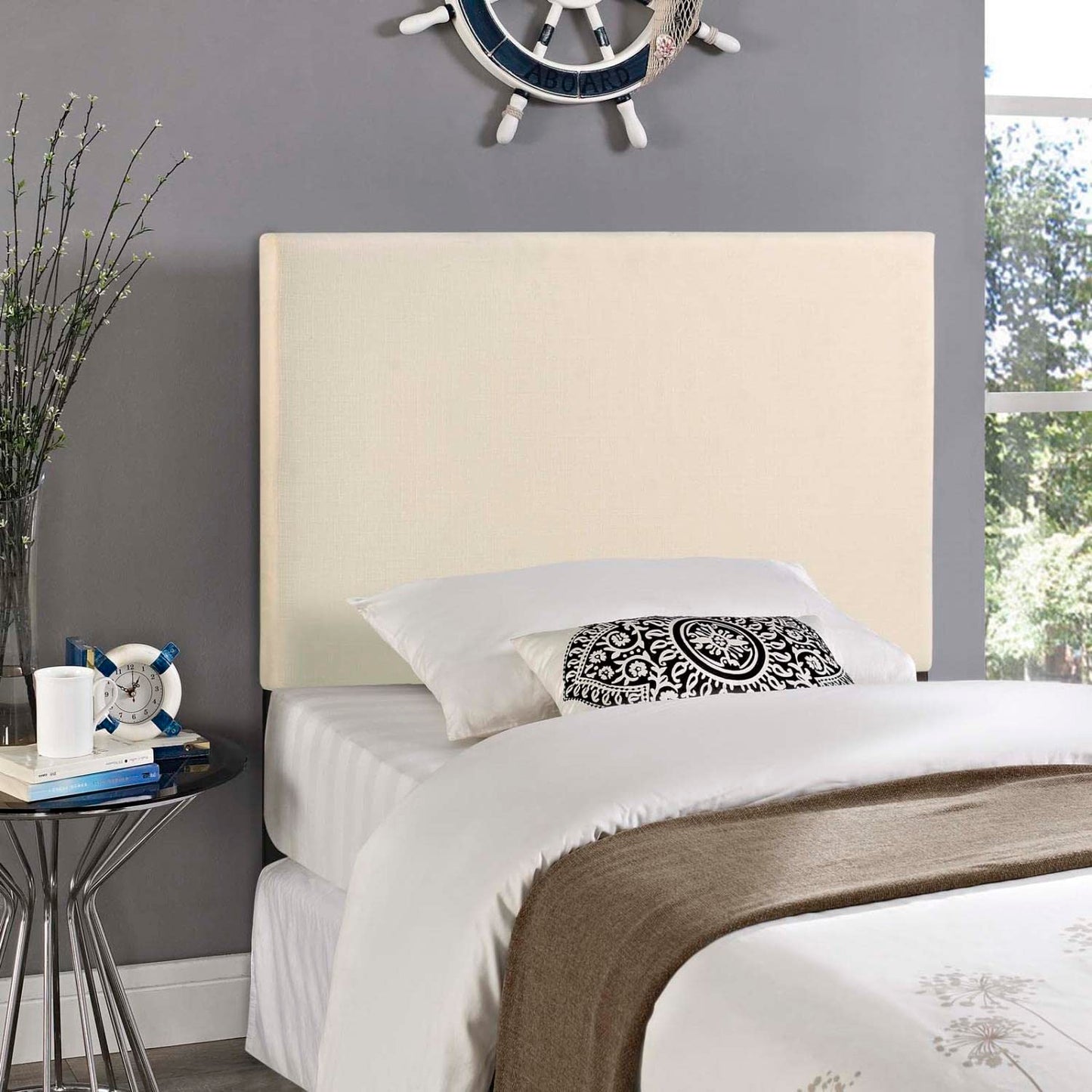 headboards | CasaFoyer  Region Linen Fabric Upholstered Twin Headboard | Spacious & Stylish | Perfect for Modern Decor & Twin Beds | Enhance Your Sleeping Space | casafoyer.myshopify.com