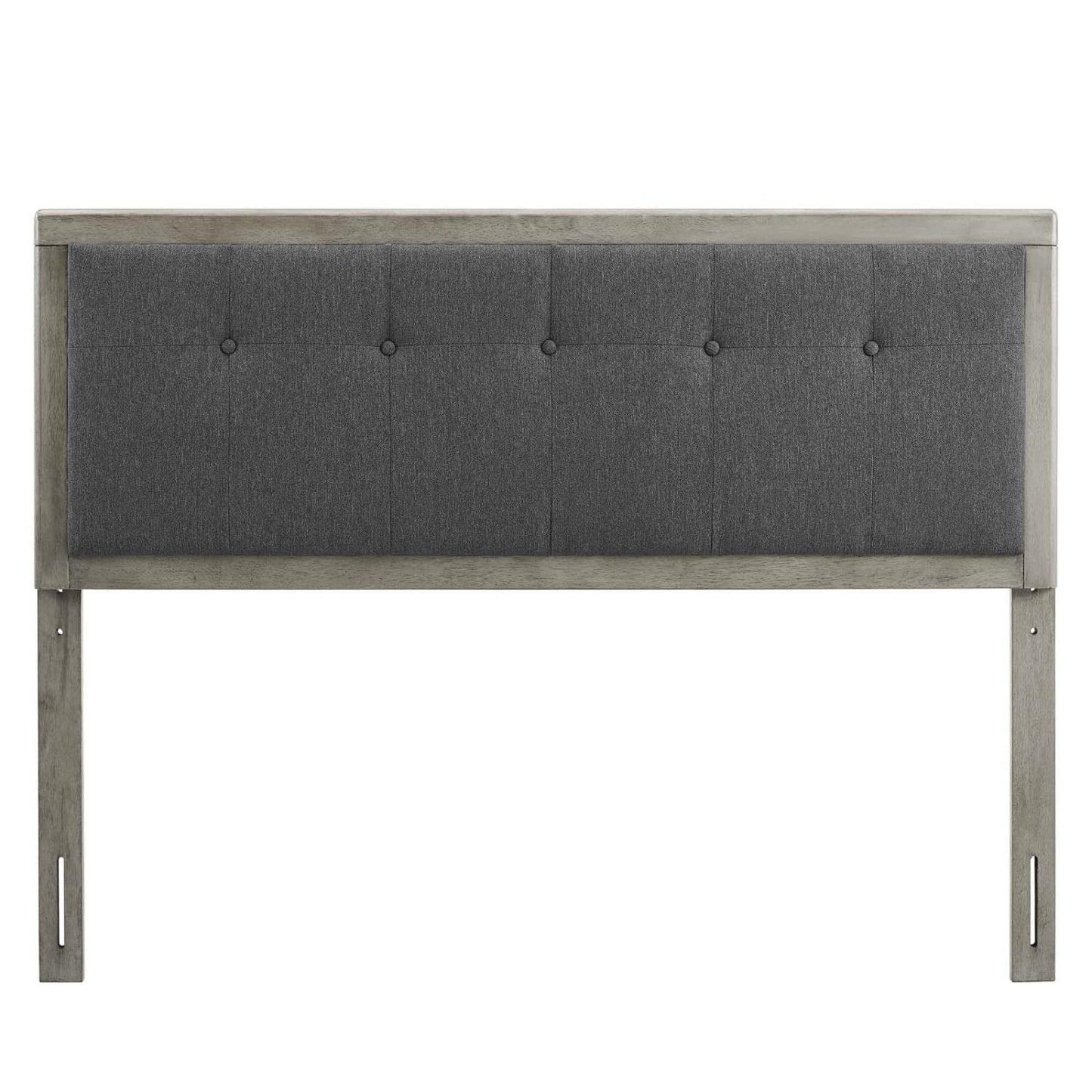 headboards | CasaFoyer Draper Tufted Wood King Headboard | Sleek Mid-Century Design | Button Tufted Pattern | Durable Construction | Gray Charcoal | casafoyer.myshopify.com