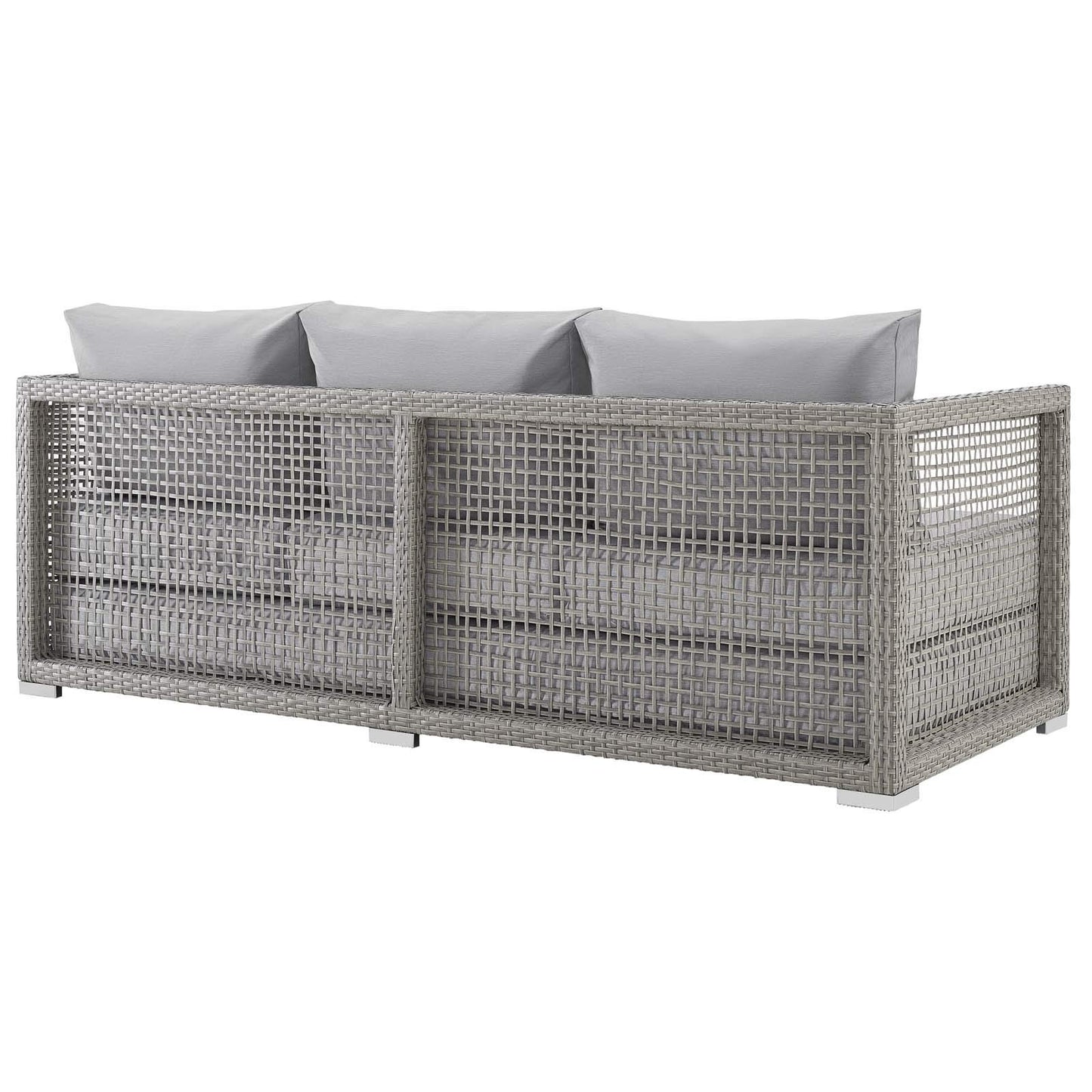 sofas | CasaFoyer Aura Outdoor Patio Sofa | Synthetic Gray Wicker Rattan | Aluminum Frame | All-Weather Cushions | Comfortable & Stylish | Perfect for Outdoor Spaces | casafoyer.myshopify.com