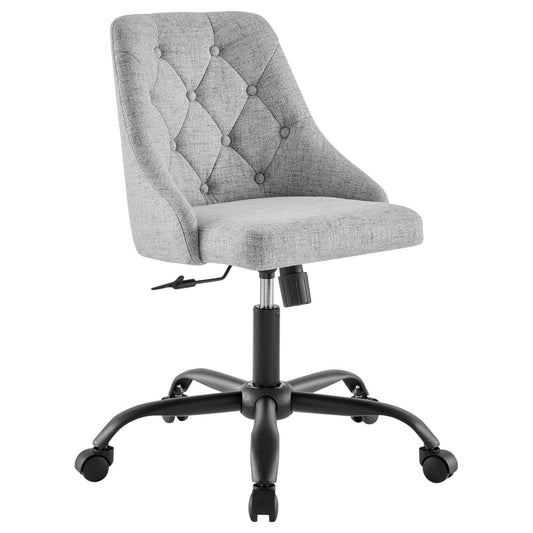 home office desk chairs | CasaFoyer Distinct Tufted Upholstered Office Chair | Modern Style | Vintage Elegance | Comfortable Seating | Black Light Gray | 360-degree Swivel | Tilt Control | Height Adjustment | casafoyer.myshopify.com