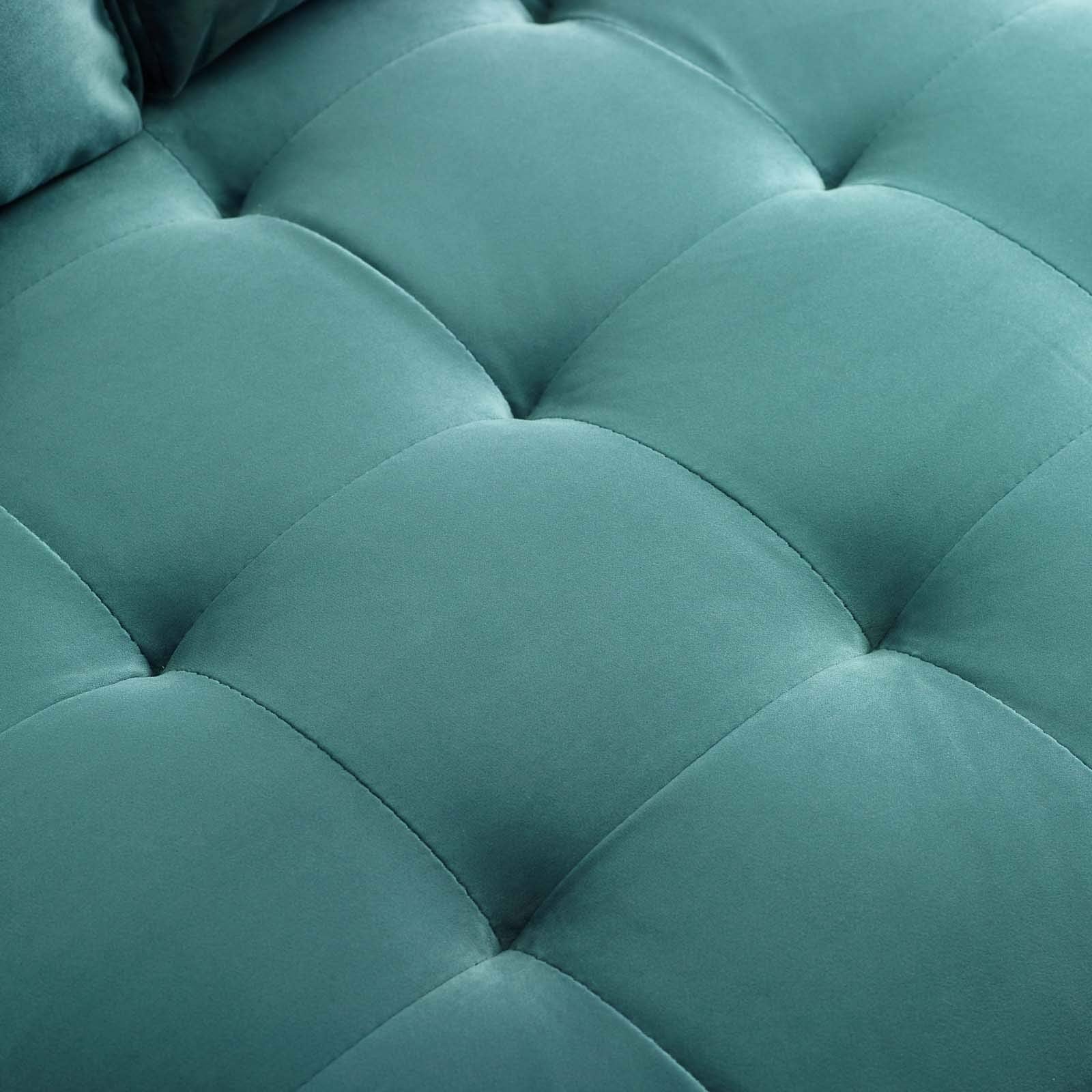 sofas | CasaFoyer Valour Mid-Century Sofa | Plush Velvet | Tufted Design | Walnut Legs | Stain-Resistant | Comfortable Foam Padding | Easy Assembly | casafoyer.myshopify.com