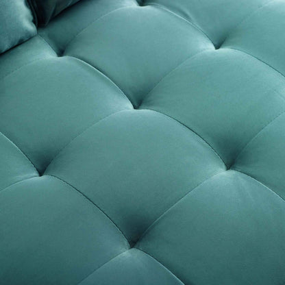 sofas | CasaFoyer Valour Mid-Century Sofa | Plush Velvet | Tufted Design | Walnut Legs | Stain-Resistant | Comfortable Foam Padding | Easy Assembly | casafoyer.myshopify.com