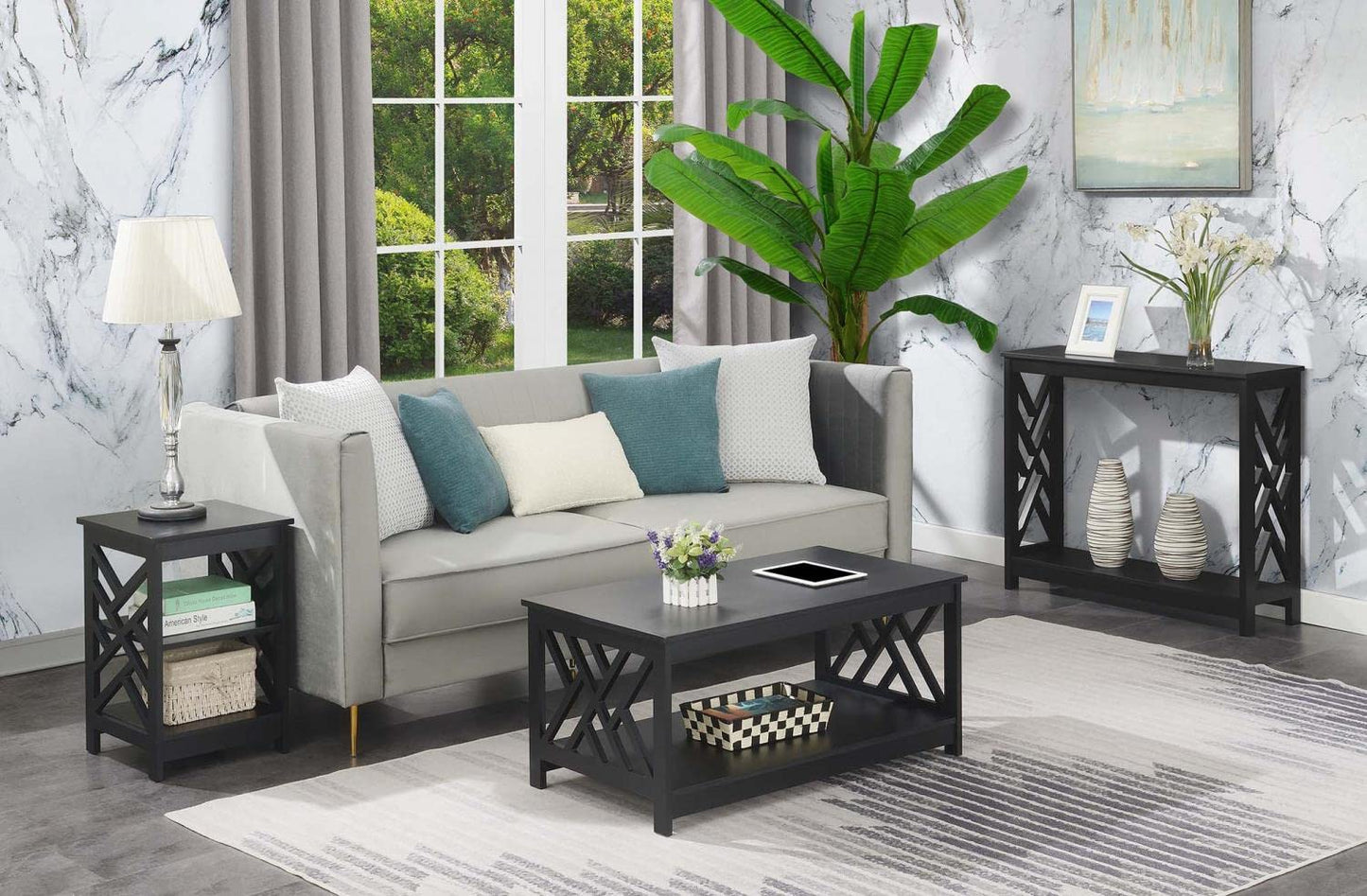 TABLE | Ergode Titan Coffee Table | Geometric Side Panels | Open-Concept Shelf | Durable MDF Construction | Non-Toxic Paint Finish | Titan Collection | casafoyer.myshopify.com