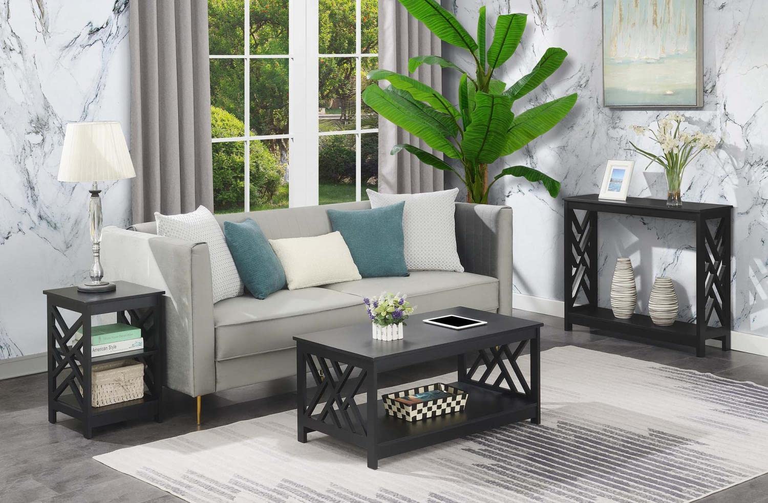 TABLE | Ergode Titan Coffee Table | Geometric Side Panels | Open-Concept Shelf | Durable MDF Construction | Non-Toxic Paint Finish | Titan Collection | casafoyer.myshopify.com