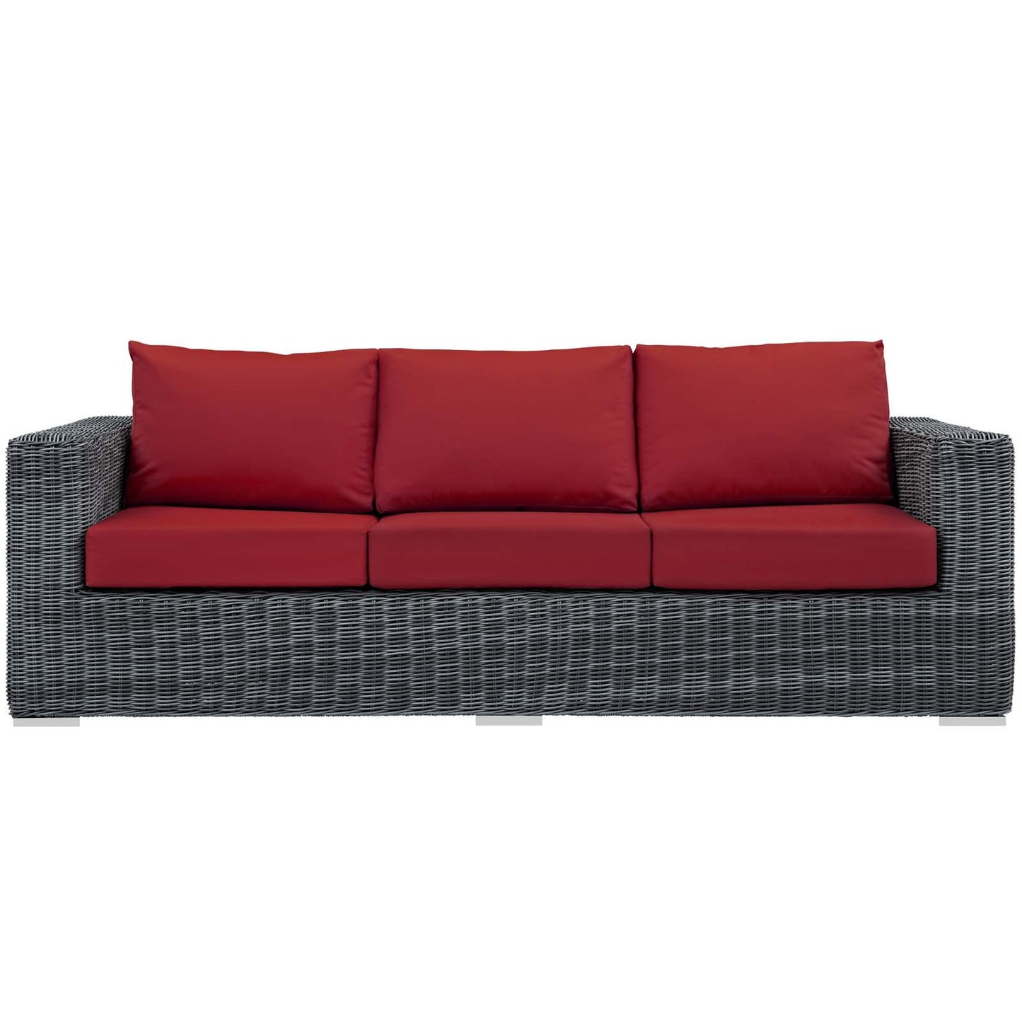 sofas | CasaFoyer Summon Outdoor Patio Sofa | Two-Tone Rattan | Sunbrella Cushions | Aluminum Frame | Ultimate Outdoor Comfort | Ideal for Patio, Backyard, Poolside | casafoyer.myshopify.com