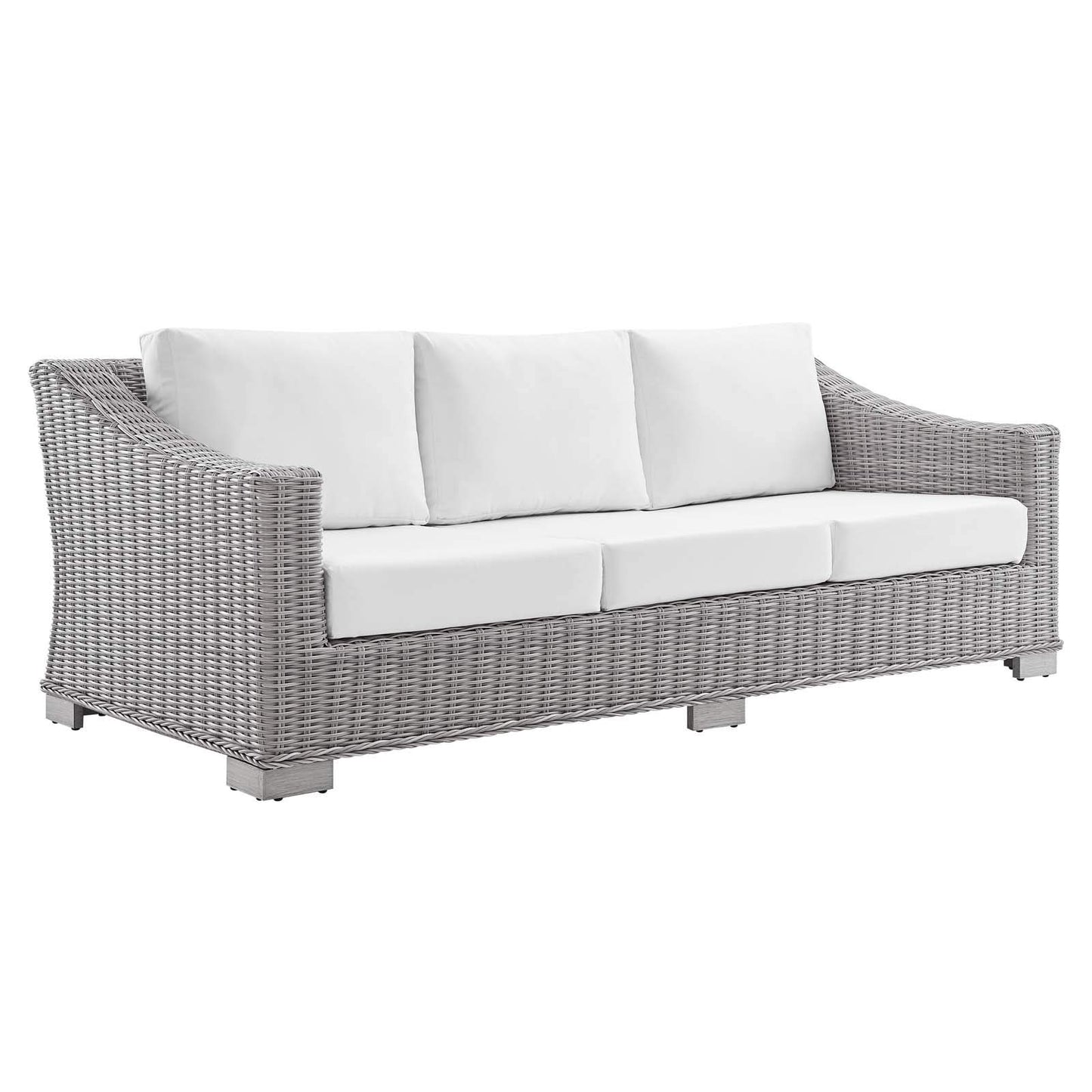 kitchen and dining room sets | CasaFoyer Conway Outdoor Patio Sunbrella Wicker Rattan 4-Piece Furniture Set | Comfortable, Durable, Stylish | Includes Sofa, Armchairs, Coffee Table | casafoyer.myshopify.com