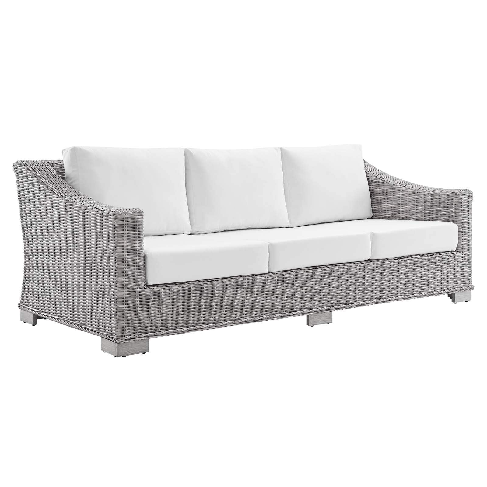 kitchen and dining room sets | CasaFoyer Conway Outdoor Patio Sunbrella Wicker Rattan 4-Piece Furniture Set | Comfortable, Durable, Stylish | Includes Sofa, Armchairs, Coffee Table | casafoyer.myshopify.com