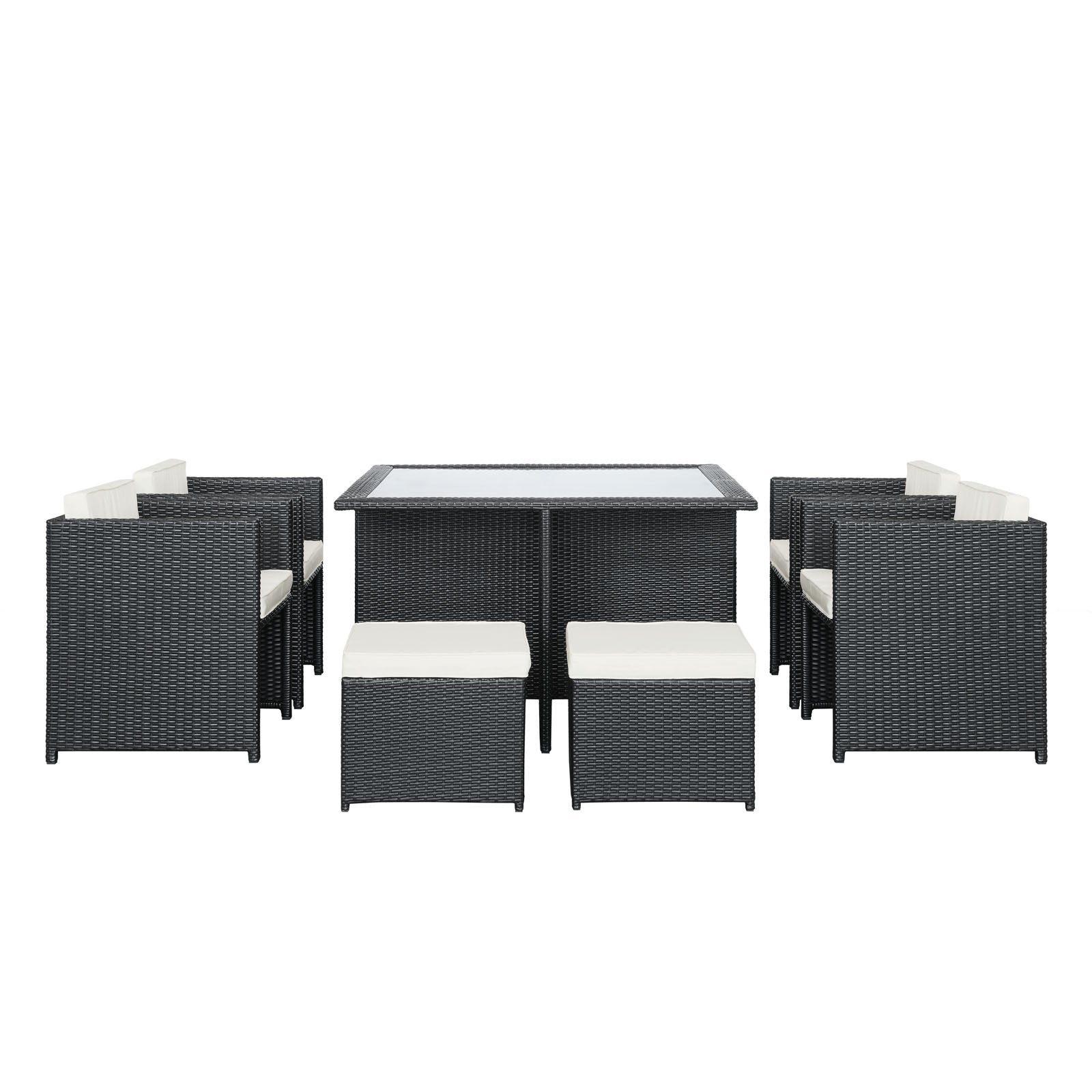 kitchen and dining room sets | CasaFoyer Inverse Outdoor Patio 9-Piece Dining Set | Espresso Wicker Rattan Table | Cushioned Seating | All-Weather Durability | casafoyer.myshopify.com