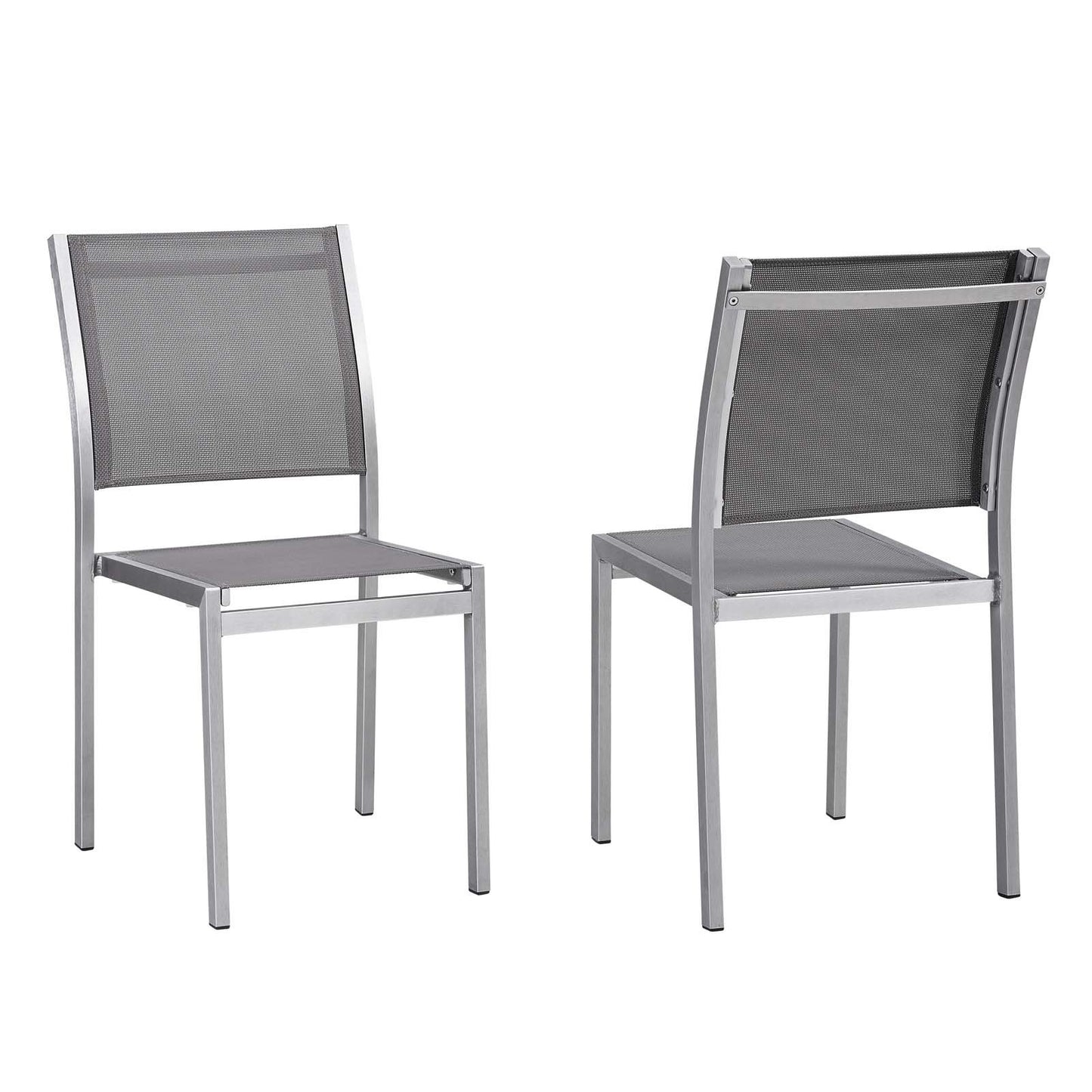 patio bistro sets | CasaFoyer Shore Outdoor Patio Dining Side Chair in Mesh | Sturdy Aluminum Frame | Breathable Textilene | Easy Assembly | Set of 2 | casafoyer.myshopify.com
