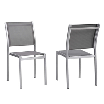 patio bistro sets | CasaFoyer Shore Outdoor Patio Dining Side Chair in Mesh | Sturdy Aluminum Frame | Breathable Textilene | Easy Assembly | Set of 2 | casafoyer.myshopify.com