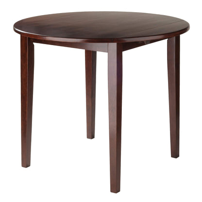 childrens table and chair sets | CasaFoyer Clayton Round Drop Leaf Table Set | 3-Piece Furniture | Solid Wood Table | 2 High-Back Chairs | Versatile & Stylish | Perfect for Dining, Kitchen, or Workspace | Easy to Clean Espresso Faux Leather | Stable Solid Wood Frame | Rich Walnut Finish | casafoyer.myshopify.com