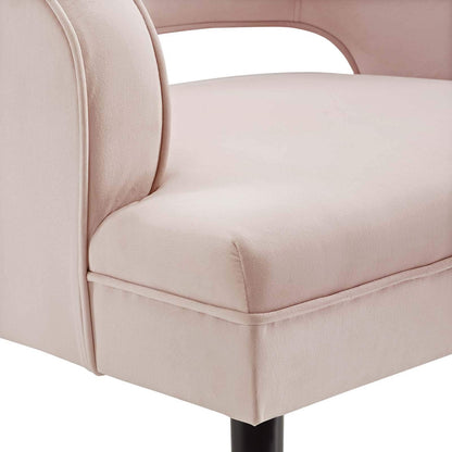 home office desk chairs | CasaFoyer Traipse Performance Velvet Armchair | Stylish Vintage Glamour Accent Chair | Button Tufting | Walnut Legs | Pink | casafoyer.myshopify.com