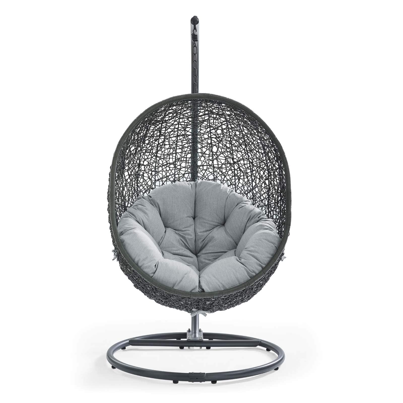 porch swings | Ergode Hide Outdoor Patio Swing Chair | Synthetic Rattan Weave | All-Weather Cushion | Powder-Coated Steel Frame | UV Resistant | Perfect for Patio, Backyard, Porch, Poolside | Indoor Lounge, Living, Bedroom | Includes Cloak Swing Chair | casafoyer.myshopify.com