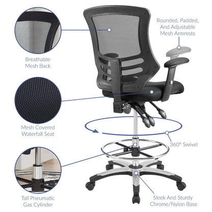 home office desk chairs | CasaFoyer Calibrate Office Chair | Adjustable Armrests | Breathable Mesh Back | Waterfall Seat | 360 Swivel | User-Friendly & Durable | Black | casafoyer.myshopify.com