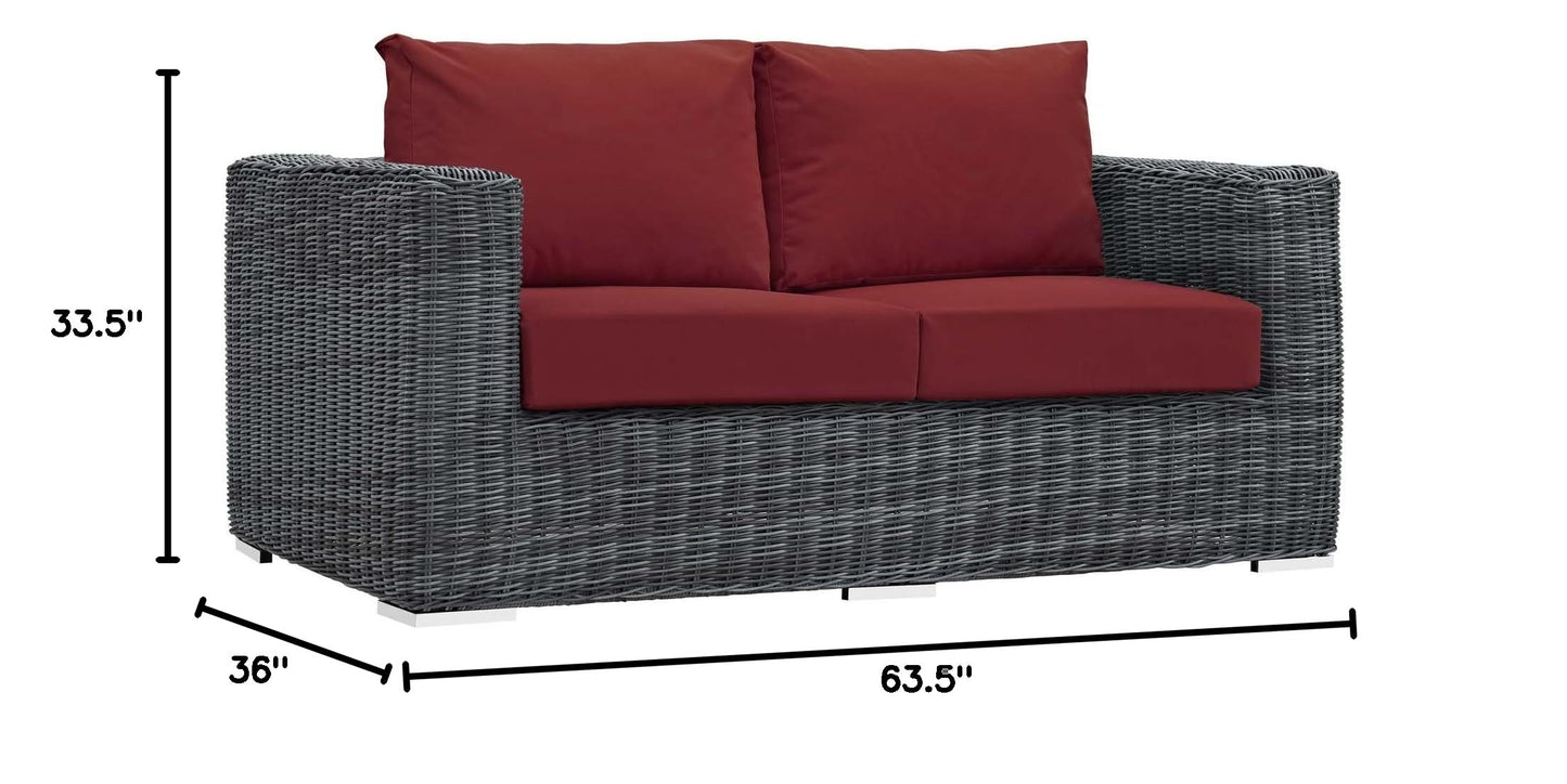 sofas | CasaFoyer Summon Outdoor Patio Loveseat | Ultimate Outdoor Luxury & Comfort | Two-Tone Rattan | Sunbrella Cushions | Aluminum Frame | UV Protection | Powder-Coated | Sleek & Modern Design | Essential for Patio, Backyard, Poolside | casafoyer.myshopify.com