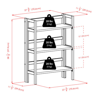 bookcases | Ergode  Wood Torino Folding Storage Shelf | 2 Baskets | Walnut Finish | Sturdy Fiberboard | Easy Assembly | 26W x 10.4D x 12.05H | casafoyer.myshopify.com