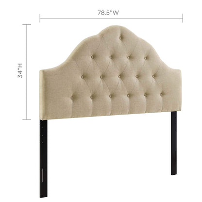 headboards | CasaFoyer  Sovereign Button Tufted Linen Fabric Upholstered King Headboard | Luxurious Comfort | Elegant Design | Regal Ambiance | Beige | casafoyer.myshopify.com