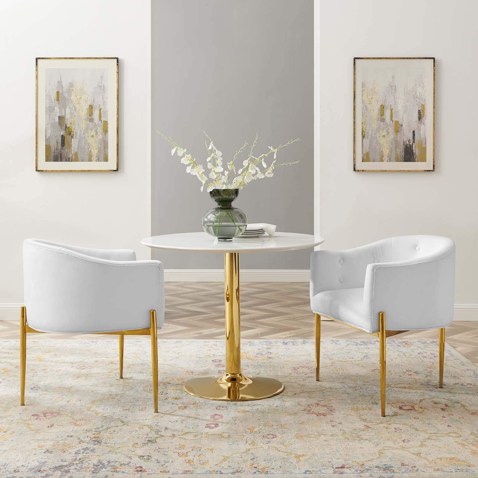 sofa tables | Ergode Savour Tufted Performance Velvet Accent Armchairs - Set of 2 | Elegant, Comfortable, Stain-Resistant | Chrome Gold Legs | 300 lbs Capacity | casafoyer.myshopify.com