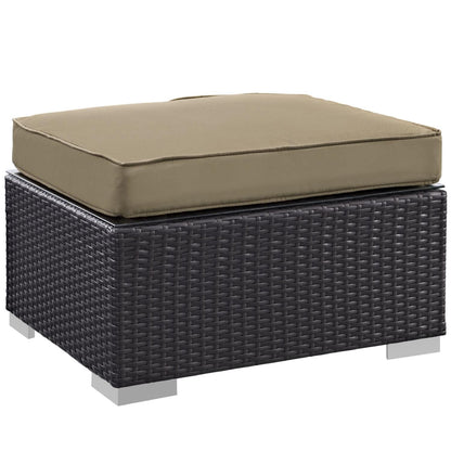 Patio Furniture Sets | Convene Outdoor Sectional Set | Synthetic Rattan | Aluminum Frame | All-Weather Cushions | Patio Lounge Armchair, Ottoman, Side Table | casafoyer.myshopify.com
