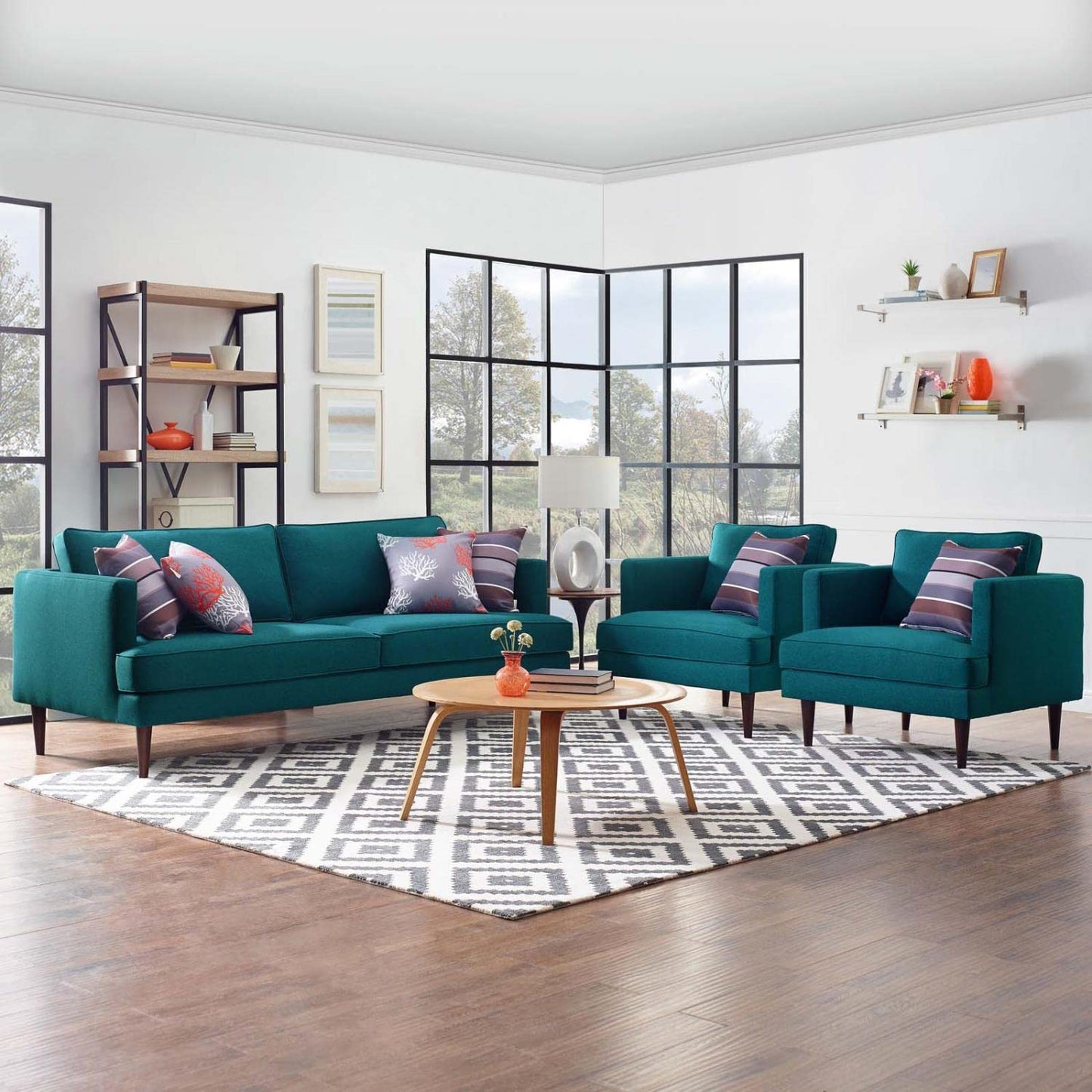 kitchen and dining room sets | CasaFoyer Agile Sofa | 2 Armchair Set | Versatile Design | Modern Style | Removable Washable Covers | Cozy Lounge Area | 1323 lbs Sofa Capacity | Teal | casafoyer.myshopify.com