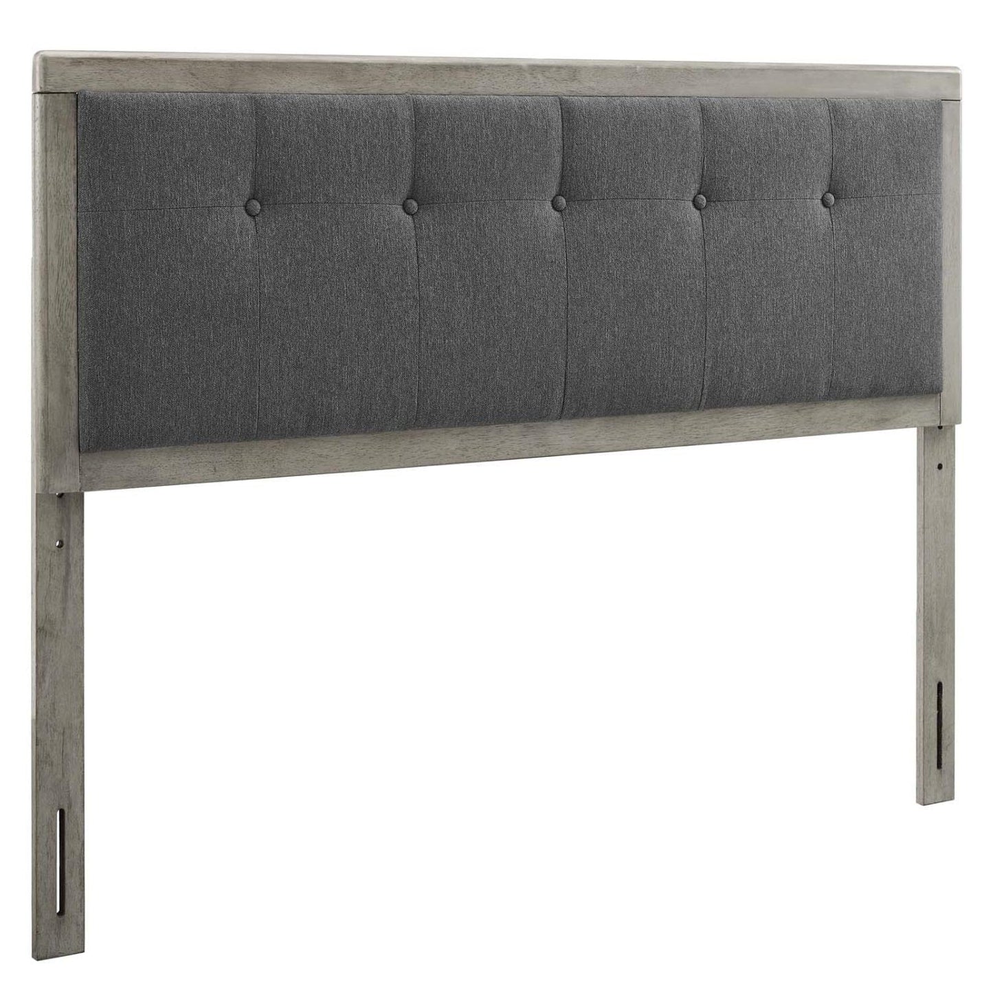 headboards | CasaFoyer Draper Tufted Wood King Headboard | Sleek Mid-Century Design | Button Tufted Pattern | Durable Construction | Gray Charcoal | casafoyer.myshopify.com