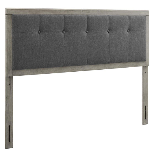 headboards | CasaFoyer Draper Tufted Wood King Headboard | Sleek Mid-Century Design | Button Tufted Pattern | Durable Construction | Gray Charcoal | casafoyer.myshopify.com