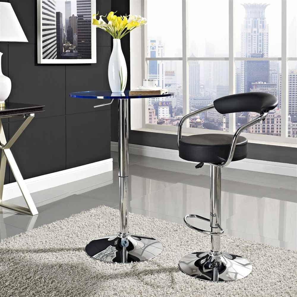 barstools | CasaFoyer Comfortable | Retro Diner Bar Stool | Thick Cushion | Upholstered Backrest | Chrome Finish | Set of 1 | casafoyer.myshopify.com