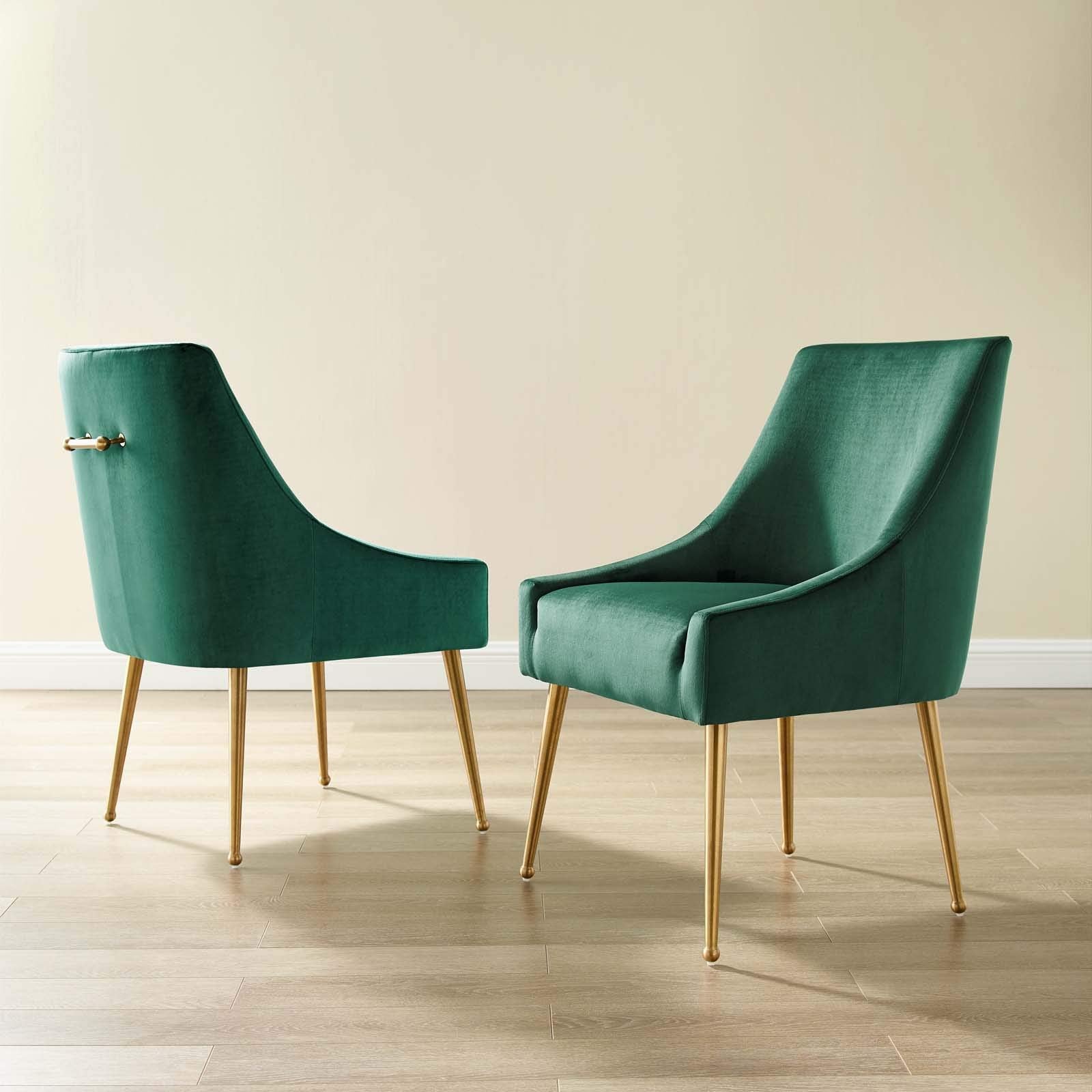 home office desk chairs | CasaFoyer Discern Performance Velvet Dining Chair Set of 2 | Elegant Design | Sturdy Wood Frame | Stain-Resistant Velvet Upholstery | Comfortable Foam Padding | Brushed Gold Legs | Suitable for Multiple Spaces | Non-Marking Foot Caps | casafoyer.myshopify.com