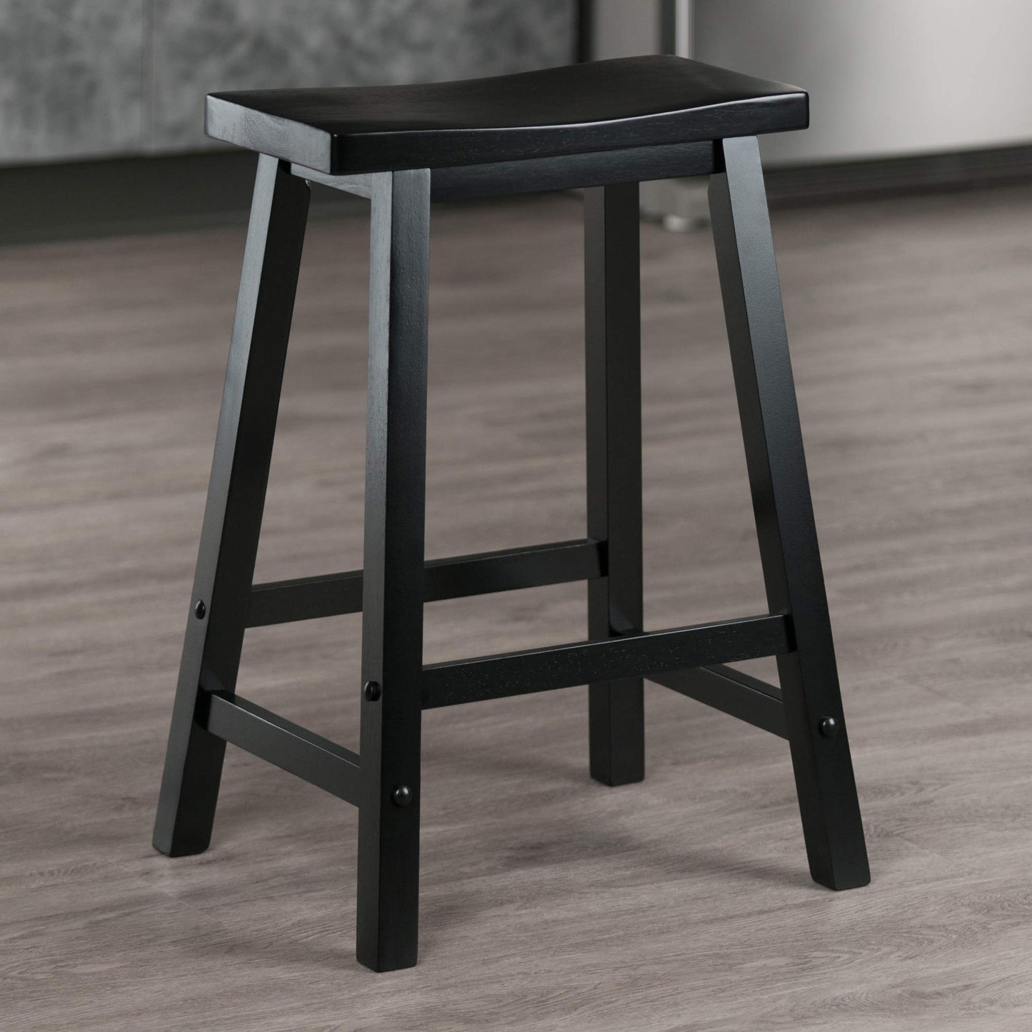 STOOL_SEATING | CasaFoyer  Wood Satori Saddle Seat Counter Stool | 24 Height | Black Finish | Durable Beech Wood | Stable & Stylish | Easy Assembly | 60-Day Replacement | casafoyer.myshopify.com