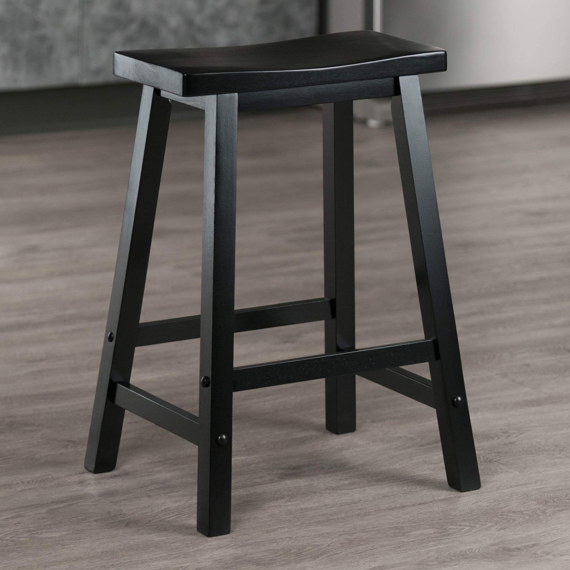 STOOL_SEATING | CasaFoyer  Wood Satori Saddle Seat Counter Stool | 24 Height | Black Finish | Durable Beech Wood | Stable & Stylish | Easy Assembly | 60-Day Replacement | casafoyer.myshopify.com