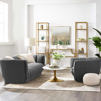 kitchen and dining room sets | CasaFoyer Entertain Vintage-Inspired Sofa & Armchair Set | Plush Velvet Upholstery | Channel Tufting | Comfortable Seating | Dusty Rose | casafoyer.myshopify.com
