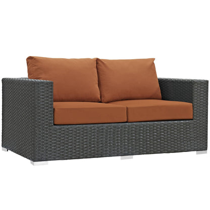 kitchen and dining room sets | CasaFoyer Sojourn Outdoor Patio Furniture Set | Sunbrella Cushions | Synthetic Rattan | UV Protection | Aluminum Frame | Includes Loveseat, Armchairs, Ottomans | Perfect for Patio, Backyard, Poolside | casafoyer.myshopify.com