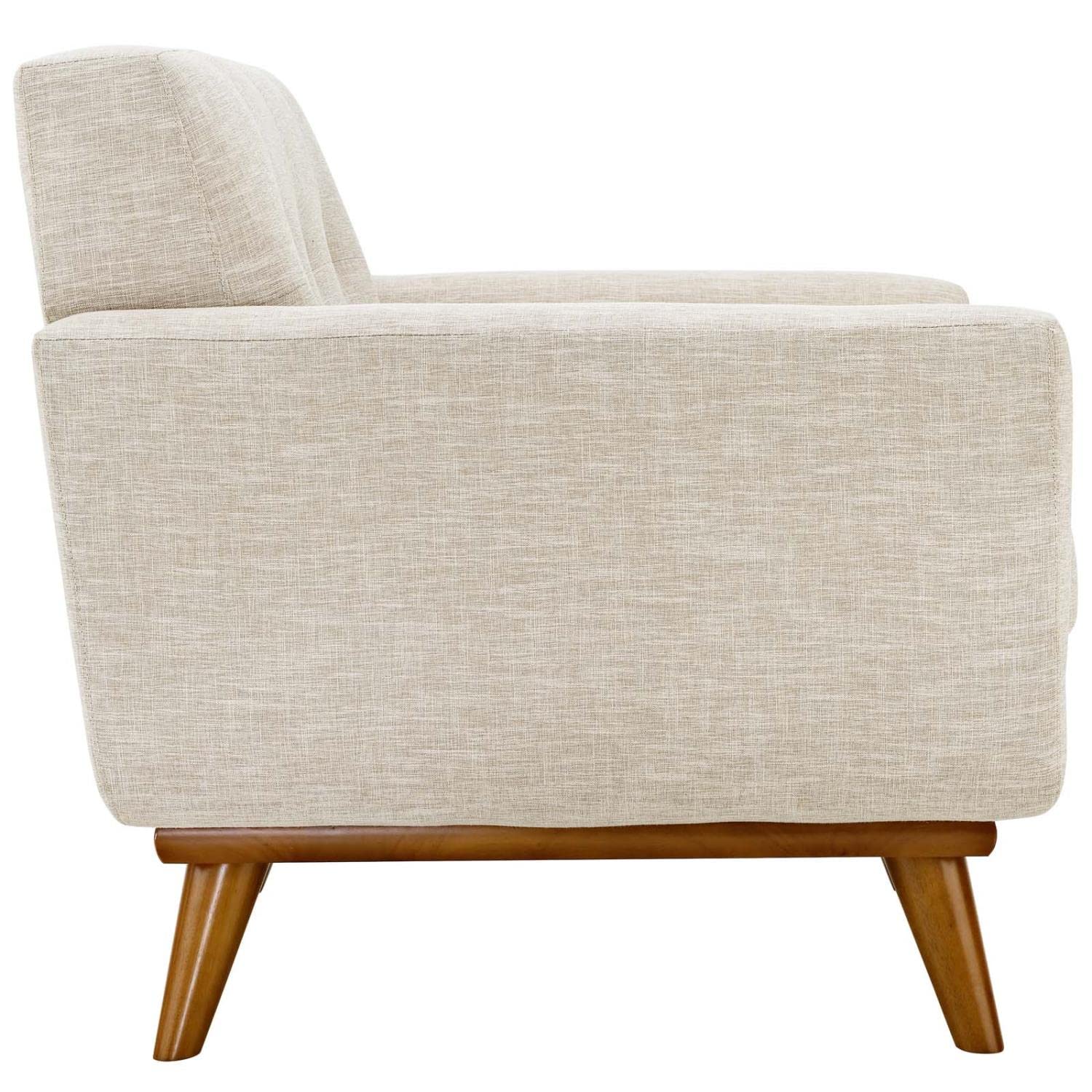 Chair | Engage Plush Armchair | Tufted Buttons | Beige Upholstery | Cherry Wood Legs | Comfortable & Stylish | casafoyer.myshopify.com