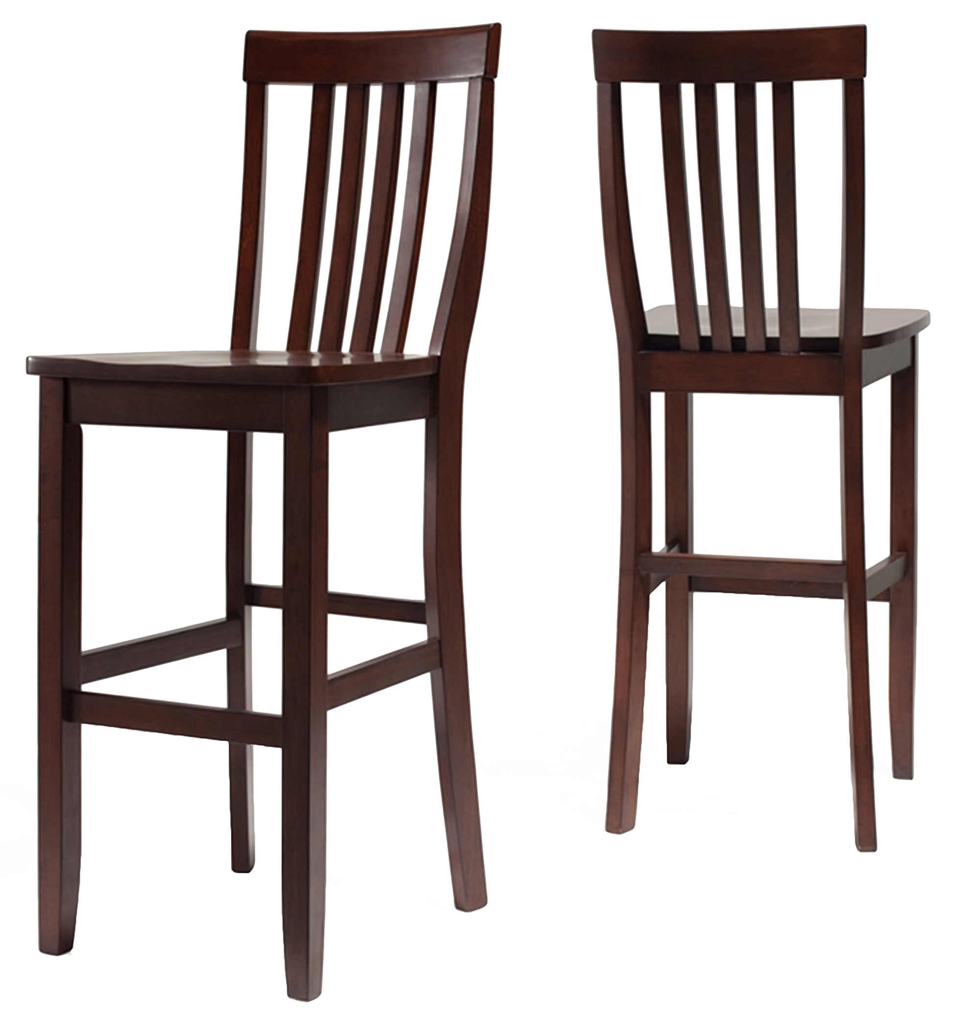 Dining Table | School House Style Bar Stool | Durable Hardwood | Contoured Seats | 30 Seat Height | Ideal for Dining or Pub Tables | Set of 2 | casafoyer.myshopify.com