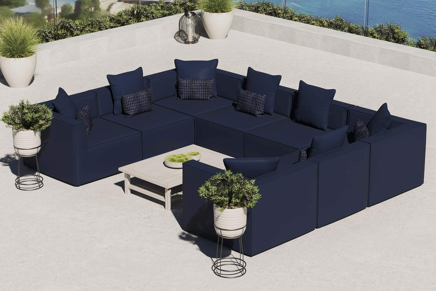 executive chairs | CasaFoyer Outdoor Patio Saybrook Upholstered 8-Piece Sectional Sofa | Comfortable & Durable | All-Weather | French Piping | Water & UV-Resistant | Aluminum Frame | 300 lbs Weight Capacity | casafoyer.myshopify.com