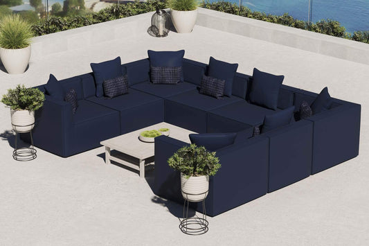 executive chairs | CasaFoyer Outdoor Patio Saybrook Upholstered 8-Piece Sectional Sofa | Comfortable & Durable | All-Weather | French Piping | Water & UV-Resistant | Aluminum Frame | 300 lbs Weight Capacity | casafoyer.myshopify.com