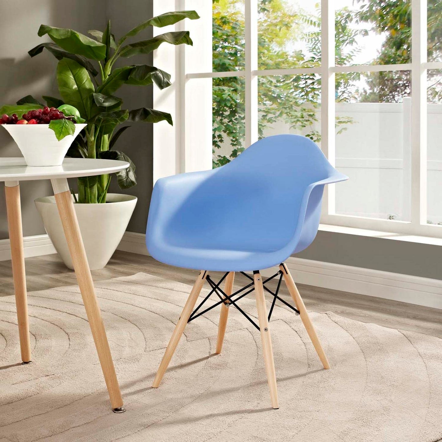 Sofa & chair Sets | Wood Pyramid Armchair | Molded Plastic Seat | Sturdy Solid Wood Base | Comfortable & Versatile | Enhance Room Aesthetics | 1 Chair | casafoyer.myshopify.com