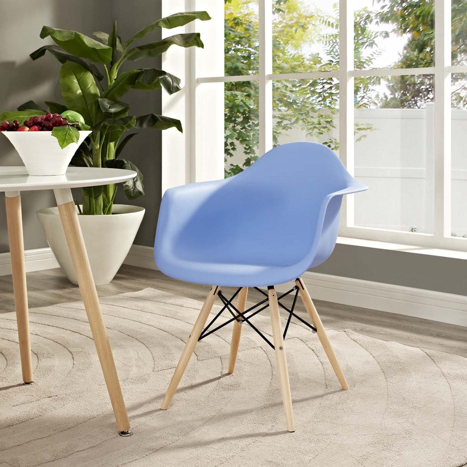 Sofa & chair Sets | Wood Pyramid Armchair | Molded Plastic Seat | Sturdy Solid Wood Base | Comfortable & Versatile | Enhance Room Aesthetics | 1 Chair | casafoyer.myshopify.com