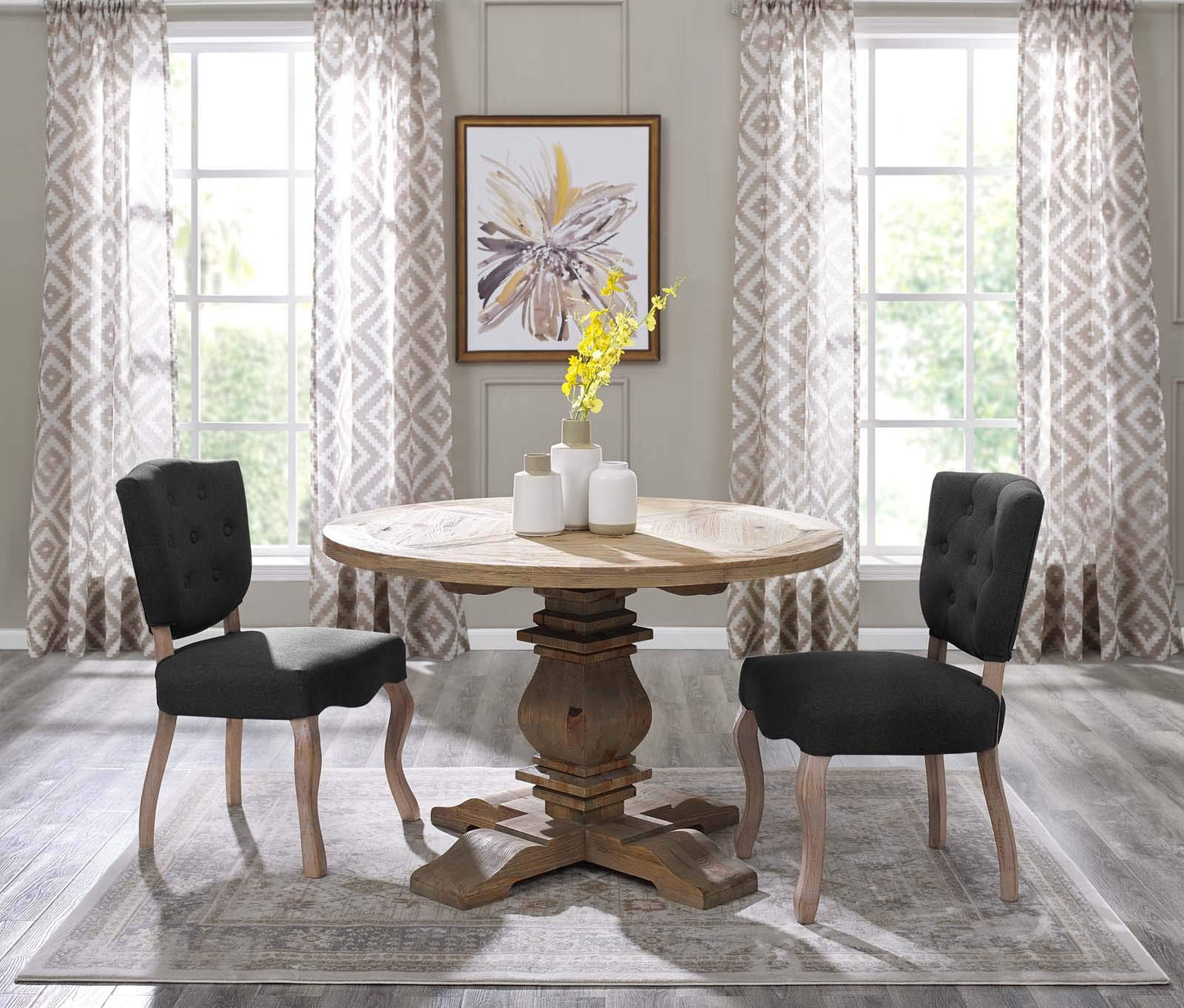 patio dining tables | CasaFoyer Column Dining Table | Modern Farmhouse, Rustic, Industrial, or Ranch Style | Solid Pine Wood | 47 Round Top | Spacious & Elegant | Ideal for Everyday Meals or Special Occasions | casafoyer.myshopify.com