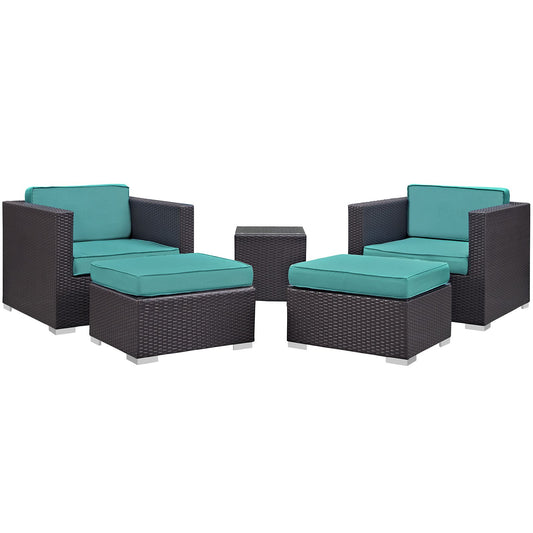 kitchen and dining room sets | CasaFoyer Convene Outdoor Sectional Set | Rattan & Aluminum Frame | All-Weather Cushions | Patio Sofa, Armchair, Ottoman, Side Table | casafoyer.myshopify.com